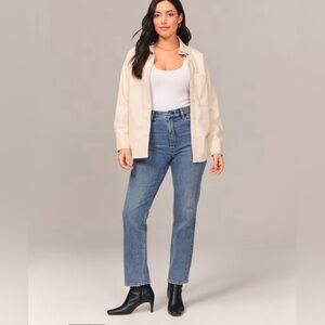 ABERCROMBIE & FITCH The Ankle Straight Leg Ultra High Rise Curve Love Jeans